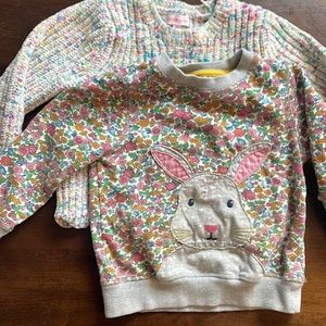 Mini Boden & Design History Toddler sweater sweatshirt bunny flower tutti frutti